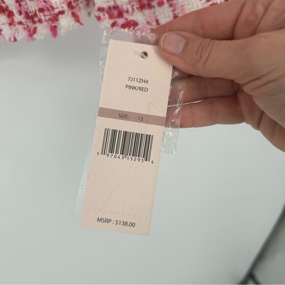 NWT Nanette Lepore Mojave Boucle Tweed Textured Open Blazer Jacket Size 12 - Picture 5 of 9